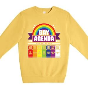 Gay Agenda Weekly Schedule Pride Lgbt Month Funny Gift Premium Crewneck Sweatshirt