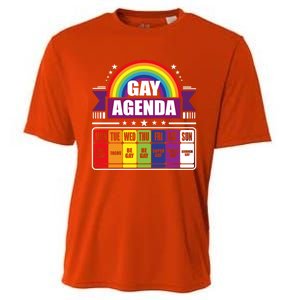 Gay Agenda Weekly Schedule Pride Lgbt Month Funny Gift Cooling Performance Crew T-Shirt