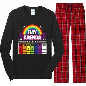 Gay Agenda Weekly Schedule Pride Lgbt Month Funny Gift Long Sleeve Pajama Set