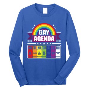 Gay Agenda Weekly Schedule Pride Lgbt Month Funny Gift Long Sleeve Shirt