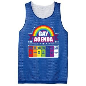 Gay Agenda Weekly Schedule Pride Lgbt Month Funny Gift Mesh Reversible Basketball Jersey Tank