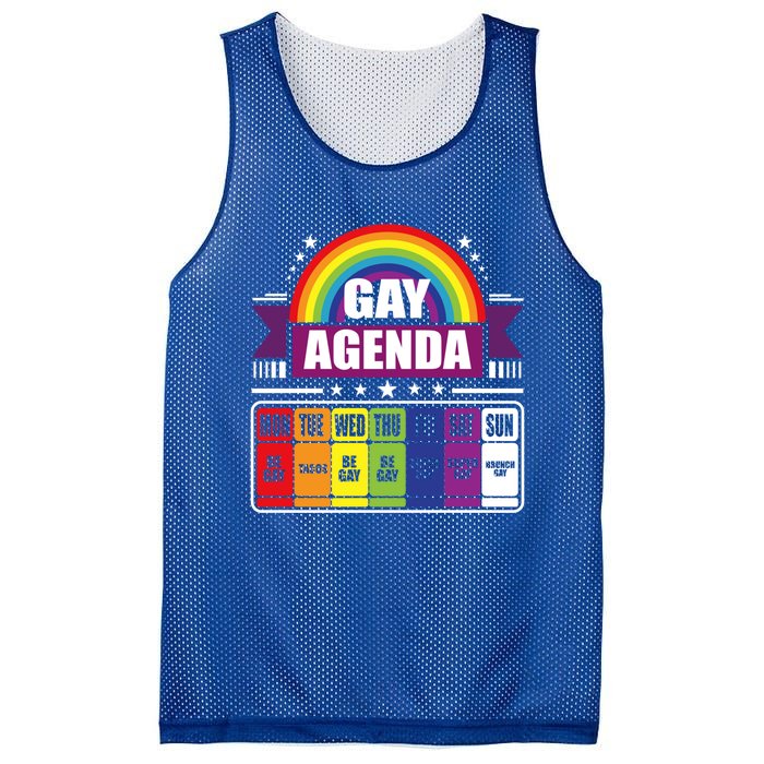 Gay Agenda Weekly Schedule Pride Lgbt Month Funny Gift Mesh Reversible Basketball Jersey Tank