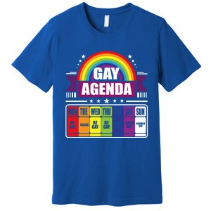 Gay Agenda Weekly Schedule Pride Lgbt Month Funny Gift Premium T-Shirt