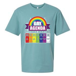 Gay Agenda Weekly Schedule Pride Lgbt Month Funny Gift Sueded Cloud Jersey T-Shirt