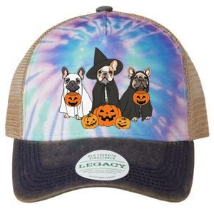 Ghost And Witch French Bulldog French Bulldog Halloween Legacy Tie Dye Trucker Hat