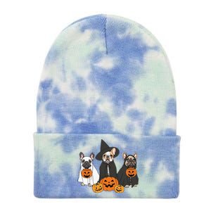 Ghost And Witch French Bulldog French Bulldog Halloween Tie Dye 12in Knit Beanie