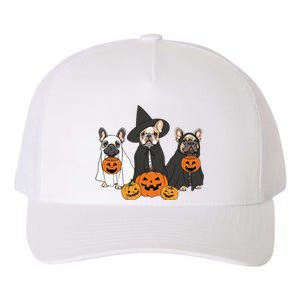 Ghost And Witch French Bulldog French Bulldog Halloween Yupoong Adult 5-Panel Trucker Hat