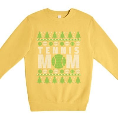 Green And White Tennis Mom Ugly Christmas Great Gift Premium Crewneck Sweatshirt