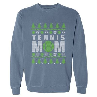 Green And White Tennis Mom Ugly Christmas Great Gift Garment-Dyed Sweatshirt