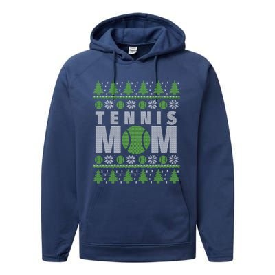 Green And White Tennis Mom Ugly Christmas Great Gift Performance Fleece Hoodie