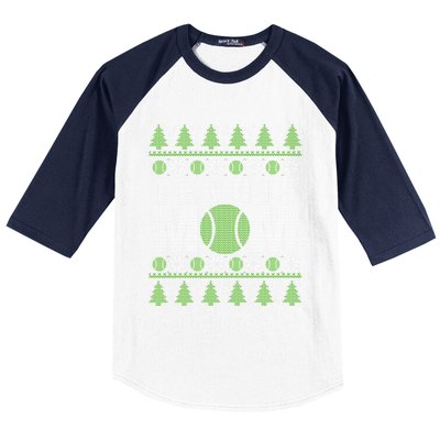 Green And White Tennis Mom Ugly Christmas Great Gift Baseball Sleeve Shirt