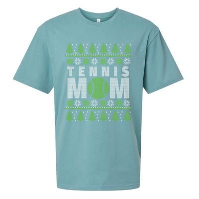 Green And White Tennis Mom Ugly Christmas Great Gift Sueded Cloud Jersey T-Shirt