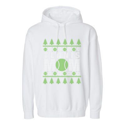 Green And White Tennis Mom Ugly Christmas Great Gift Garment-Dyed Fleece Hoodie