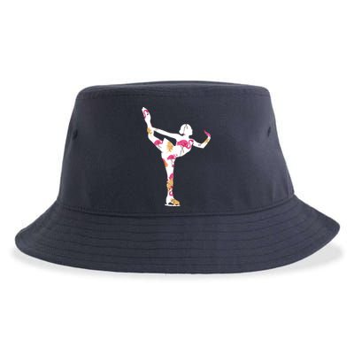 Girls And Wo Ice Skating Sustainable Bucket Hat