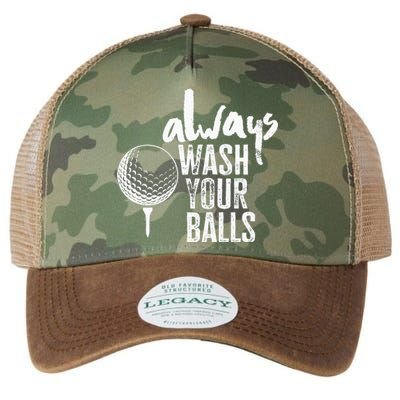 Golfing Always Wash Your Balls Funny Sport Legacy Tie Dye Trucker Hat