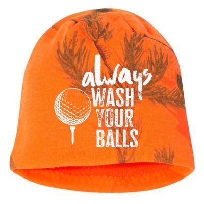 Golfing Always Wash Your Balls Funny Sport Kati - Camo Knit Beanie