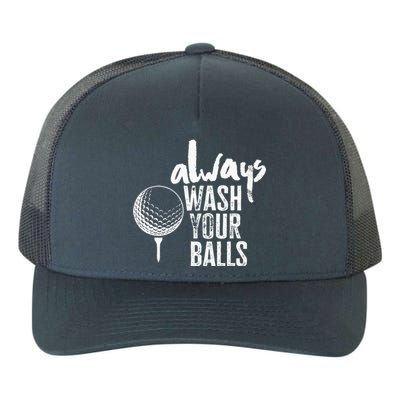 Golfing Always Wash Your Balls Funny Sport Yupoong Adult 5-Panel Trucker Hat