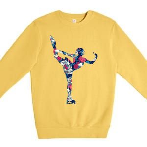 Girls And Wo Ice Skating Premium Crewneck Sweatshirt