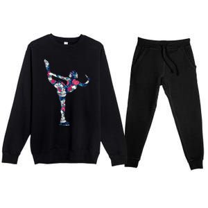 Girls And Wo Ice Skating Premium Crewneck Sweatsuit Set