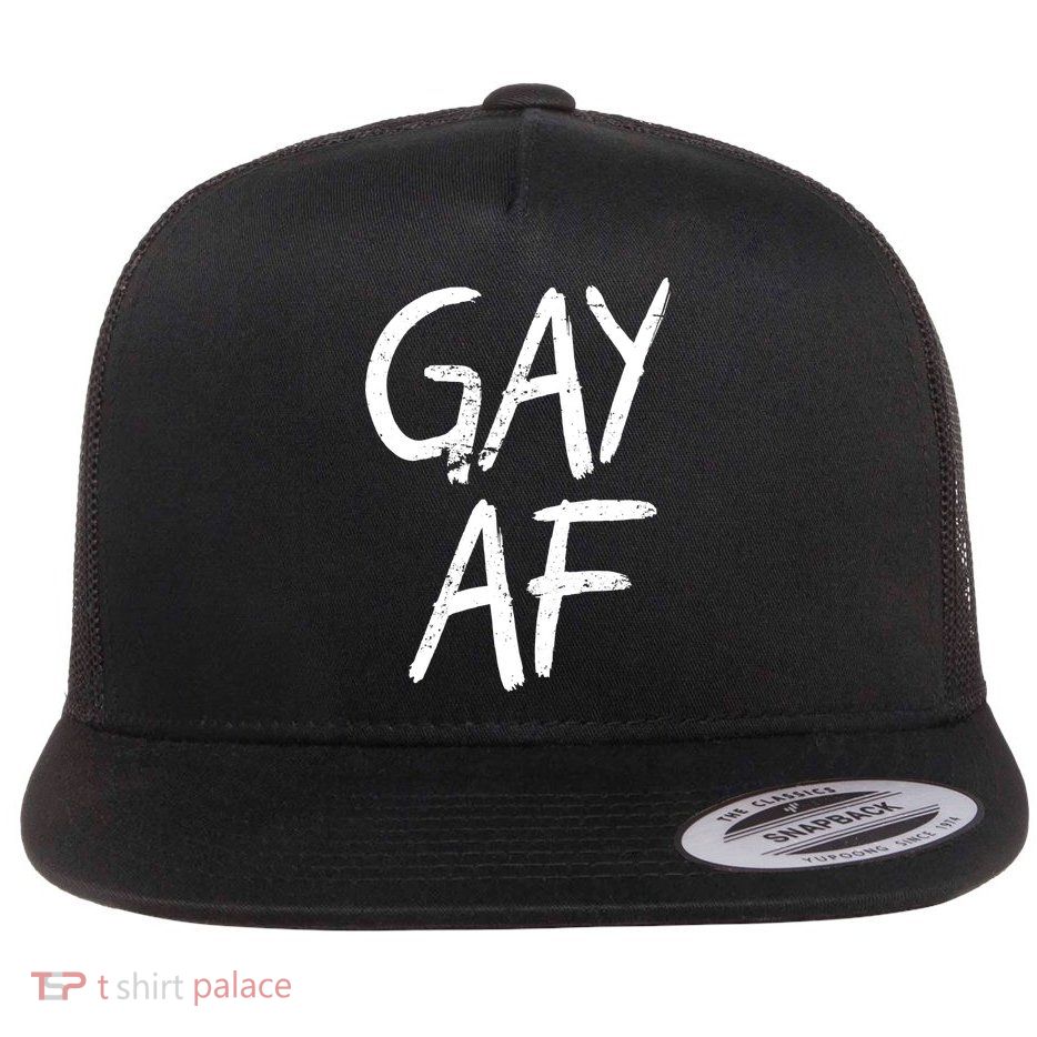 Gay AF Pride Logo Flat Bill Trucker Hat