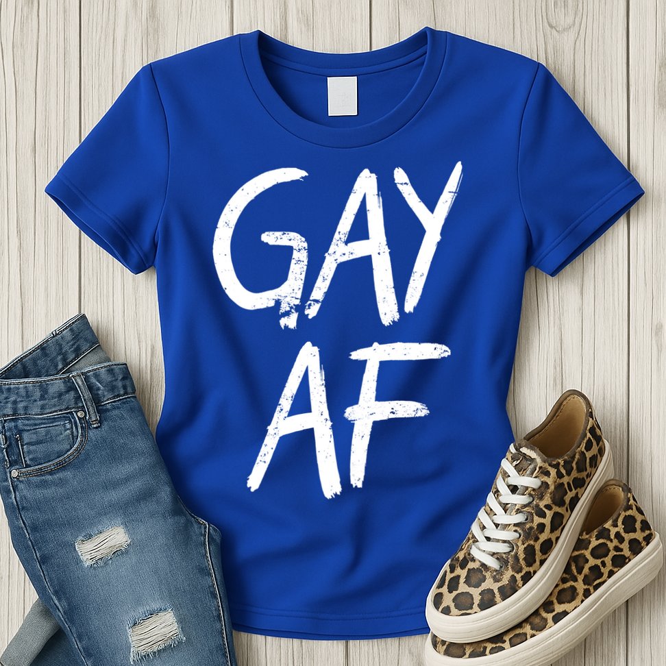 Gay AF Pride Logo Womens T-Shirt