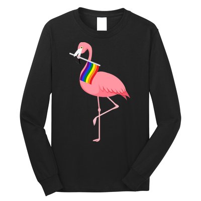 Gay Flamingo Long Sleeve Shirt