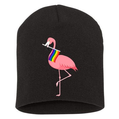 Gay Flamingo Short Acrylic Beanie