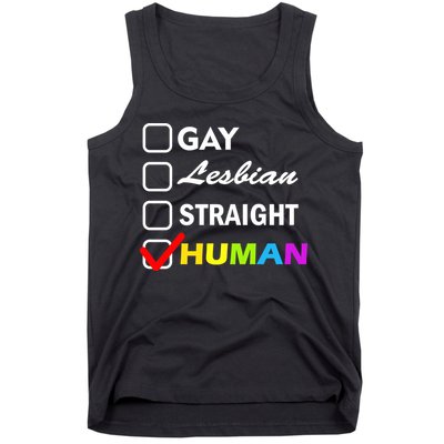 Gay Lesbian Straight Human Tank Top