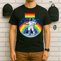 Gay Pride Astronaut LGBT Moon Landing T-Shirt
