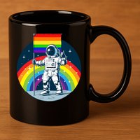 Gay Pride Astronaut LGBT Moon Landing 11oz C Handle Ceramic Mug