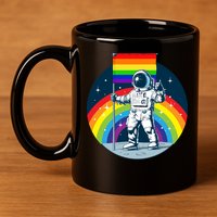Gay Pride Astronaut LGBT Moon Landing 11oz C Handle Ceramic Mug