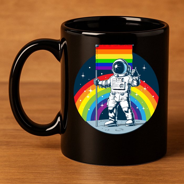 Gay Pride Astronaut LGBT Moon Landing 11oz C Handle Ceramic Mug
