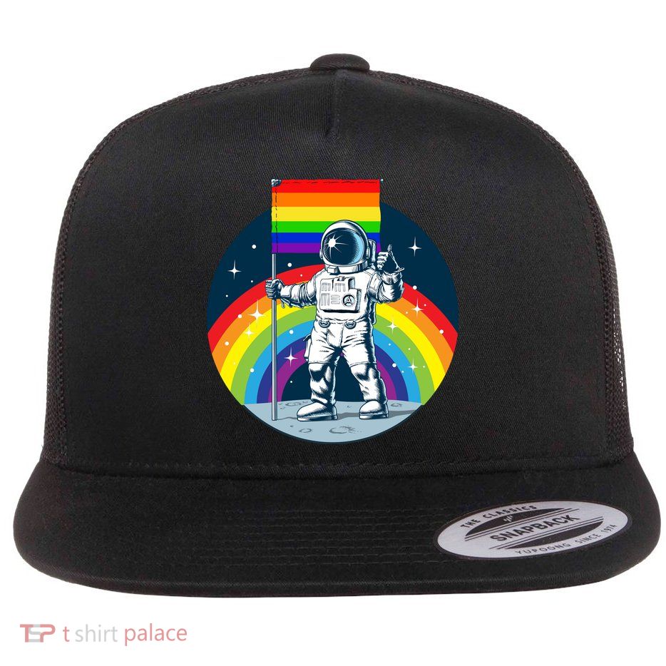 Gay Pride Astronaut LGBT Moon Landing Flatbill Hat