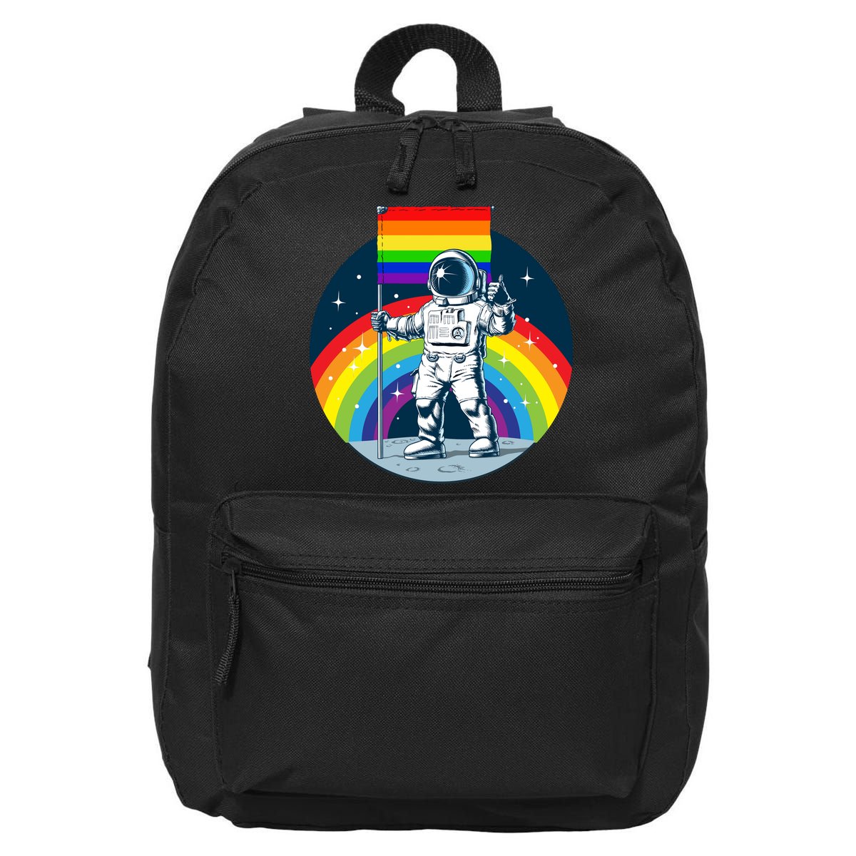 Gay Pride Astronaut LGBT Moon Landing 16 in Basic Backpack