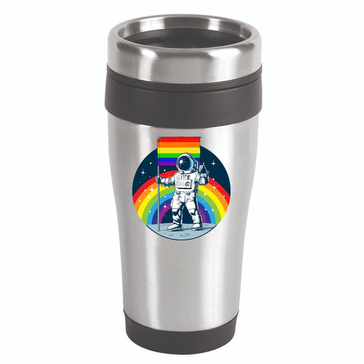 Gay Pride Astronaut LGBT Moon Landing 16oz Travel Tumbler