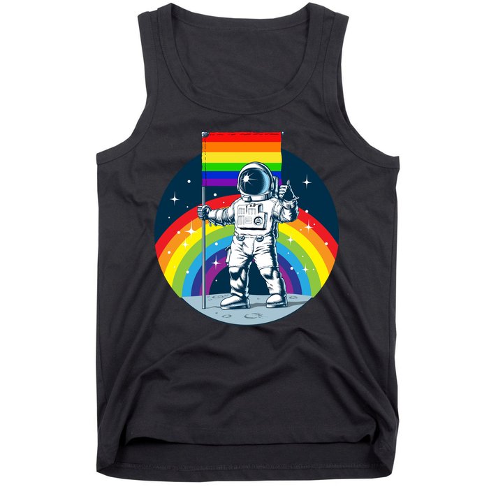 Gay Pride Astronaut LGBT Moon Landing Tank Top