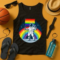 Gay Pride Astronaut LGBT Moon Landing Tank Top