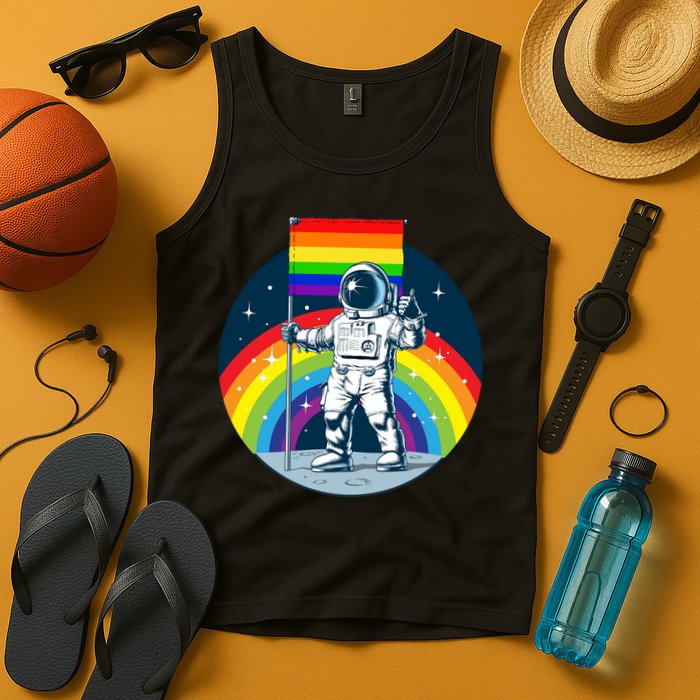 Gay Pride Astronaut LGBT Moon Landing Tank Top