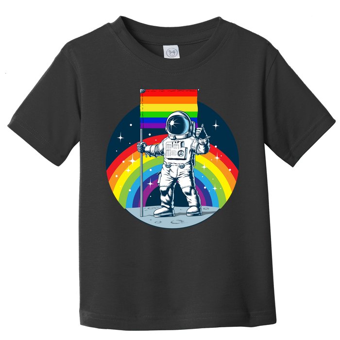 Gay Pride Astronaut LGBT Moon Landing Toddler T-Shirt