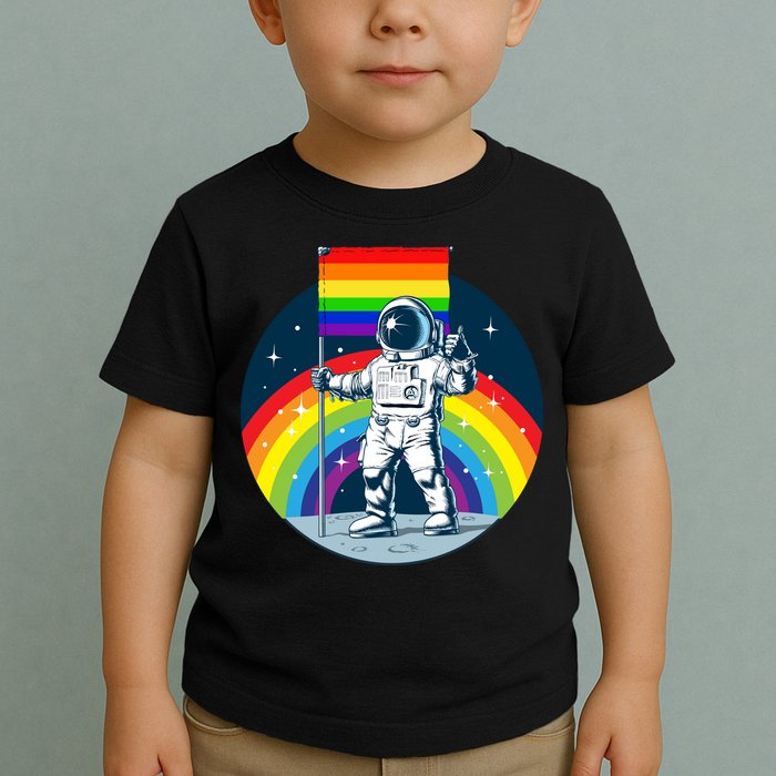 Gay Pride Astronaut LGBT Moon Landing Toddler T-Shirt