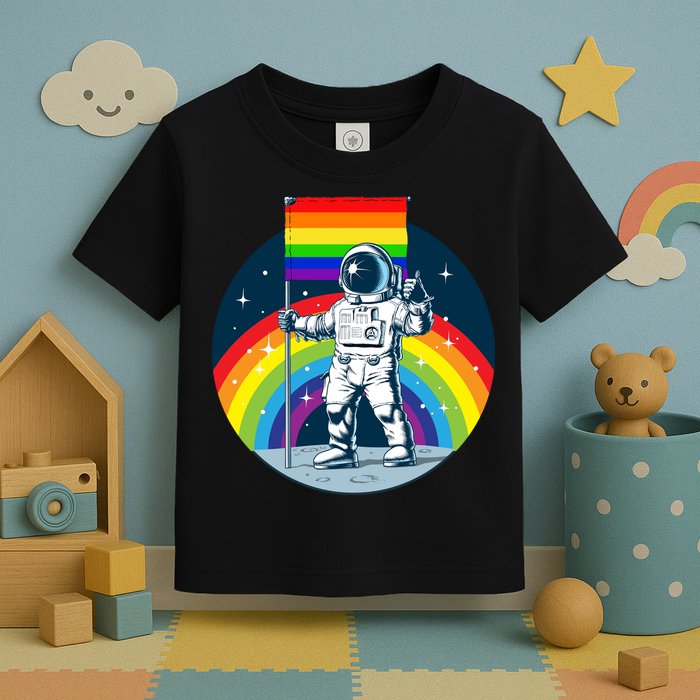 Gay Pride Astronaut LGBT Moon Landing Toddler T-Shirt