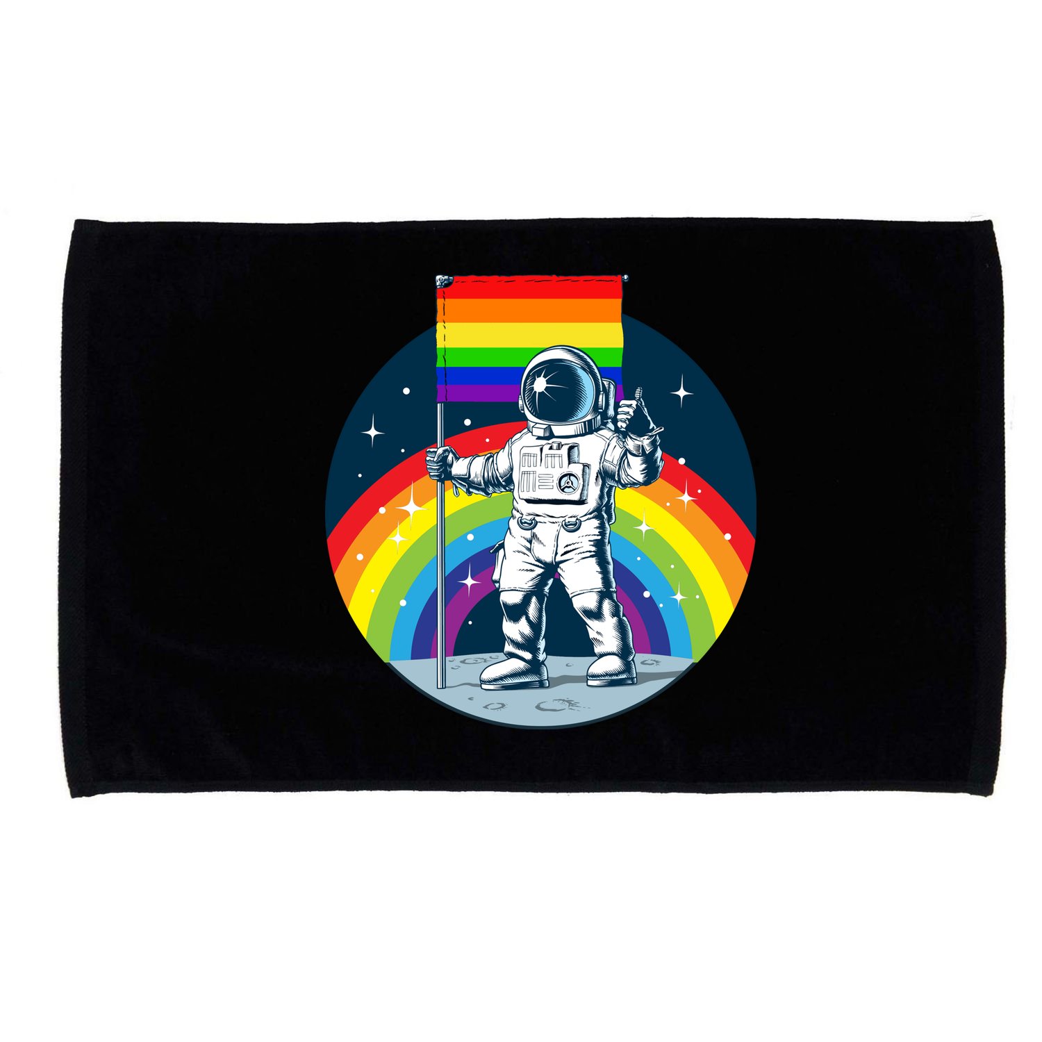 Gay Pride Astronaut LGBT Moon Landing Microfiber Hand Towel