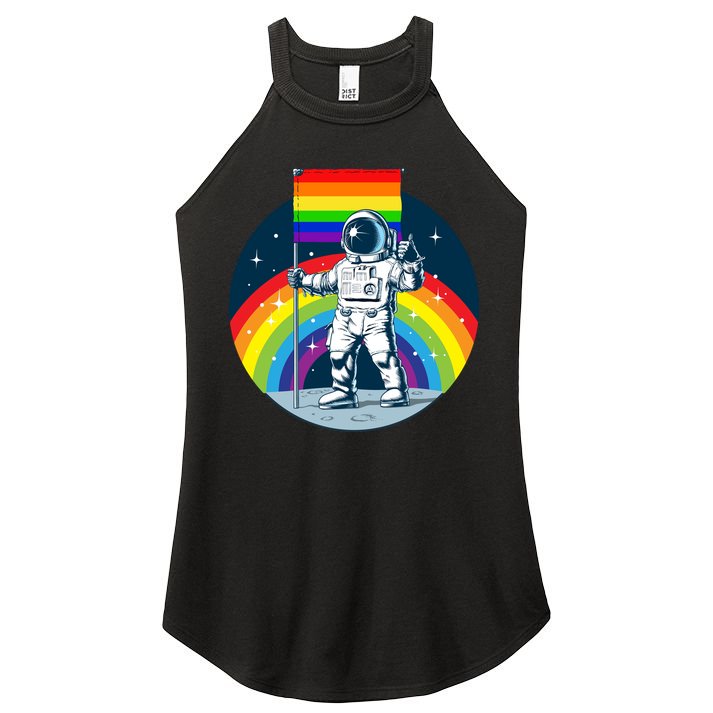 Gay Pride Astronaut LGBT Moon Landing Women's Perfect Tri Rocker Tank