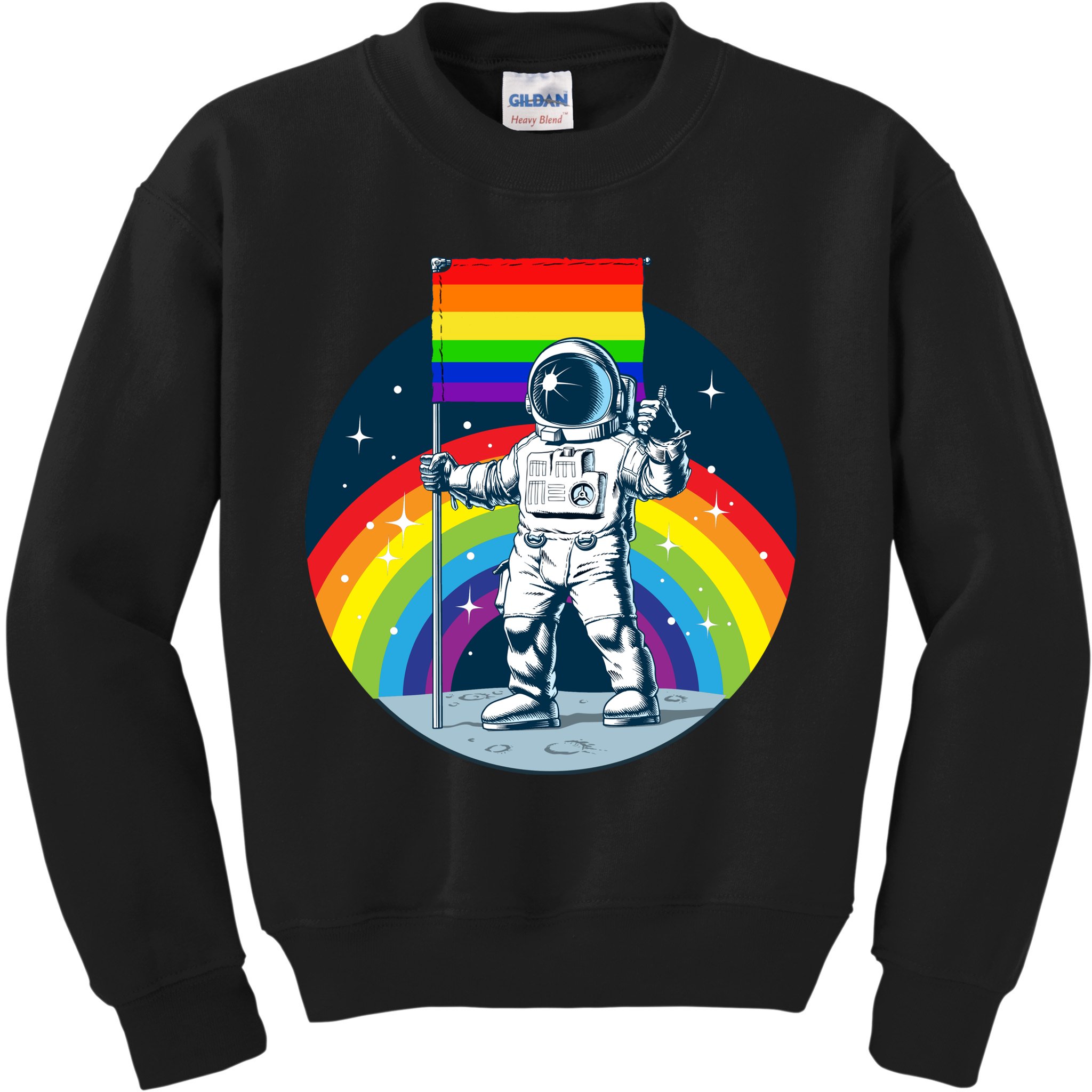 Gay Pride Astronaut LGBT Moon Landing Kids Sweatshirt