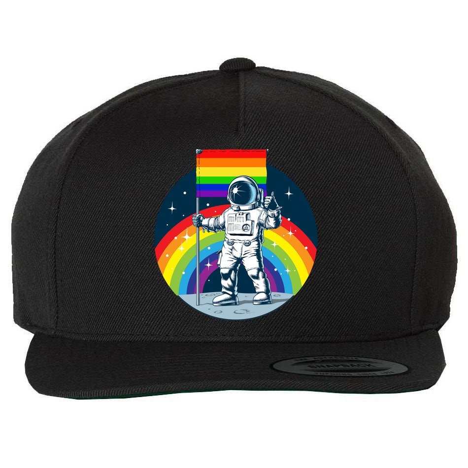 Gay Pride Astronaut LGBT Moon Landing Wool Snapback Cap