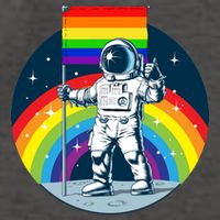 Gay Pride Astronaut LGBT Moon Landing Vector Backpack