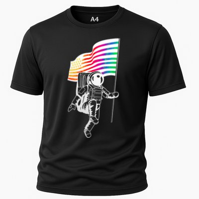 Gay Pride Astronaut Rainbow Flag Performance Shirt