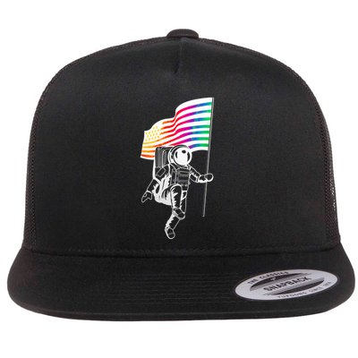 Gay Pride Astronaut Rainbow Flag Flatbill Hat