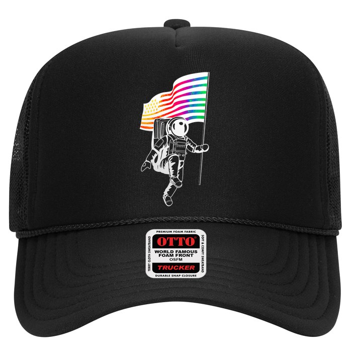 Gay Pride Astronaut Rainbow Flag Trucker Hat