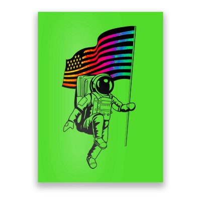 Gay Pride Astronaut Rainbow Flag Poster